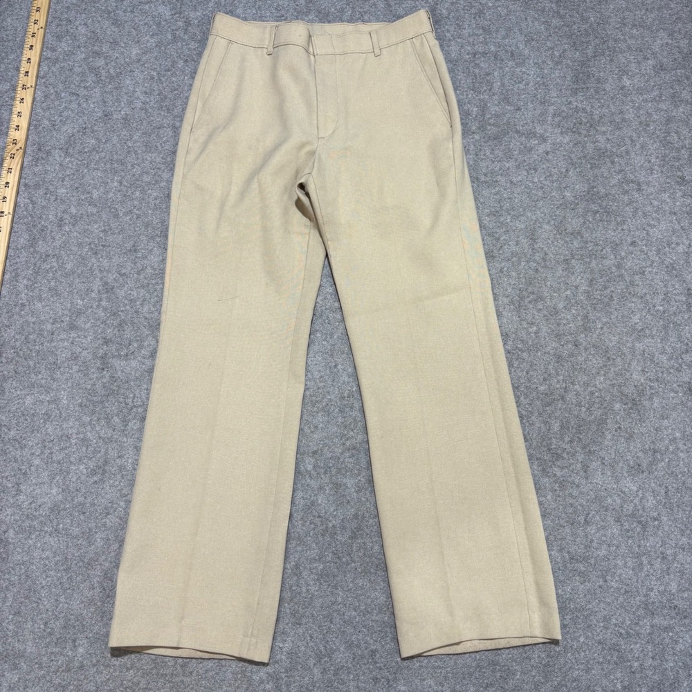 Vintage Levis Action Slacks Mens 29x30 Tan Beige Straight Leg Trousers 690-0721